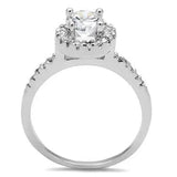 3W1210 - Rhodium Brass Ring with AAA Grade CZ in Clear - Alamode - Flyclothing LLC