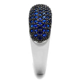 3W1212 - Rhodium + Ruthenium Brass Ring with AAA Grade CZ in London Blue - Alamode - Flyclothing LLC