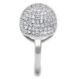 3W1213 - Rhodium Brass Ring with AAA Grade CZ in Clear - Alamode - Flyclothing LLC