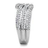 3W1214 - Rhodium Brass Ring with AAA Grade CZ in Clear - Alamode - Flyclothing LLC