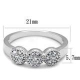 3W1220 - Rhodium Brass Ring with AAA Grade CZ  in Clear - Alamode