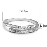 3W1222 - Rhodium Brass Ring with AAA Grade CZ  in Clear - Alamode