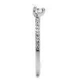 3W1224 - Rhodium Brass Ring with AAA Grade CZ in Clear - Alamode - Flyclothing LLC