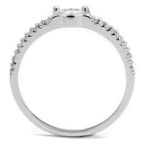 3W1225 - Rhodium Brass Ring with AAA Grade CZ in Clear - Alamode - Flyclothing LLC