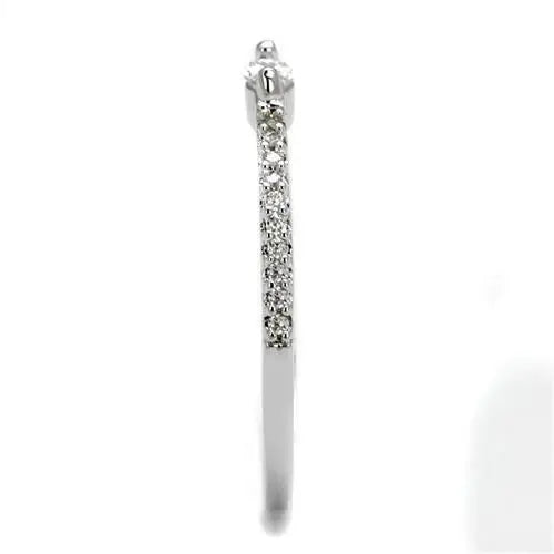 3W1225 - Rhodium Brass Ring with AAA Grade CZ in Clear - Alamode - Flyclothing LLC