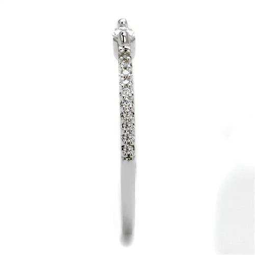 3W1225 - Rhodium Brass Ring with AAA Grade CZ in Clear - Alamode - Flyclothing LLC
