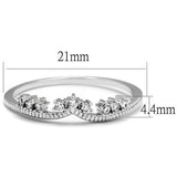 3W1226 - Rhodium Brass Ring with AAA Grade CZ  in Clear - Alamode