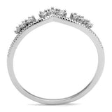3W1226 - Rhodium Brass Ring with AAA Grade CZ  in Clear - Alamode