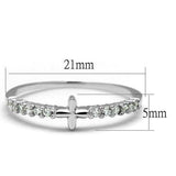 3W1227 - Rhodium Brass Ring with AAA Grade CZ  in Clear - Alamode
