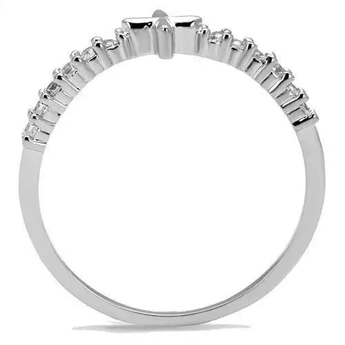 3W1227 - Rhodium Brass Ring with AAA Grade CZ in Clear - Alamode - Flyclothing LLC