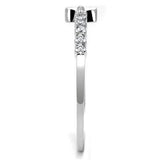 3W1227 - Rhodium Brass Ring with AAA Grade CZ  in Clear - Alamode