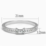 3W1228 - Rhodium Brass Ring with AAA Grade CZ  in Clear - Alamode