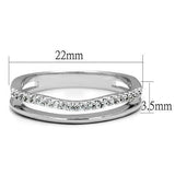 3W1229 - Rhodium Brass Ring with AAA Grade CZ  in Clear - Alamode