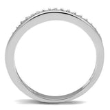 3W1229 - Rhodium Brass Ring with AAA Grade CZ  in Clear