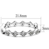 3W1231 - Rhodium Brass Ring with AAA Grade CZ in Clear - Alamode - Flyclothing LLC