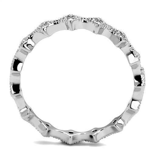 3W1231 - Rhodium Brass Ring with AAA Grade CZ in Clear - Alamode - Flyclothing LLC