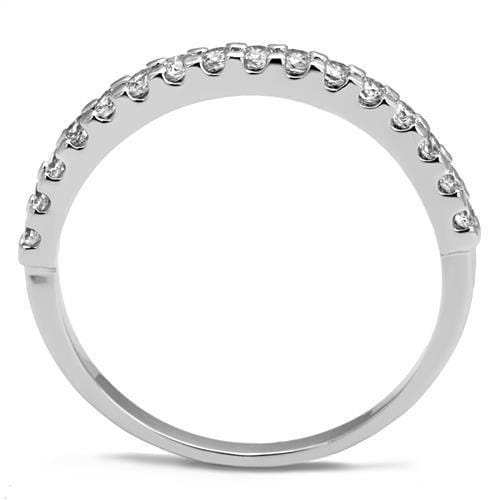 3W1232 - Rhodium Brass Ring with AAA Grade CZ in Clear - Alamode - Flyclothing LLC
