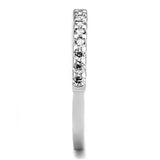 3W1232 - Rhodium Brass Ring with AAA Grade CZ  in Clear - Alamode