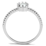 3W1233 - Rhodium Brass Ring with AAA Grade CZ  in Clear - Alamode