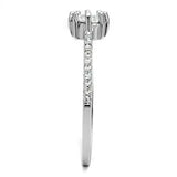 3W1233 - Rhodium Brass Ring with AAA Grade CZ in Clear - Alamode - Flyclothing LLC