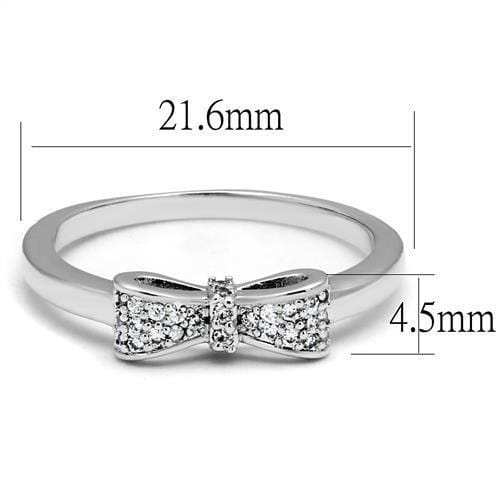 3W1235 - Rhodium Brass Ring with AAA Grade CZ in Clear - Alamode - Flyclothing LLC