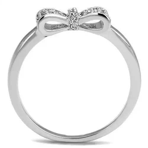 3W1235 - Rhodium Brass Ring with AAA Grade CZ in Clear - Alamode - Flyclothing LLC