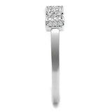 3W1235 - Rhodium Brass Ring with AAA Grade CZ in Clear - Alamode - Flyclothing LLC