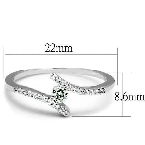 3W1237 - Rhodium Brass Ring with AAA Grade CZ in Clear - Alamode - Flyclothing LLC