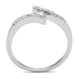 3W1237 - Rhodium Brass Ring with AAA Grade CZ in Clear - Alamode - Flyclothing LLC