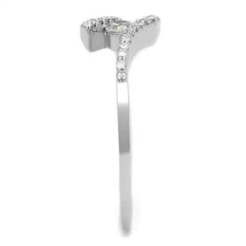 3W1237 - Rhodium Brass Ring with AAA Grade CZ in Clear - Alamode - Flyclothing LLC