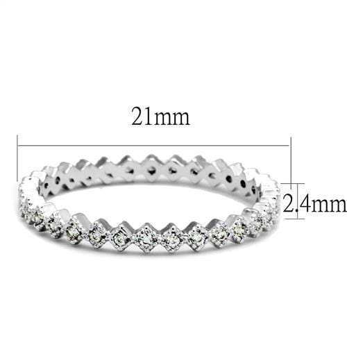 3W1238 - Rhodium Brass Ring with AAA Grade CZ in Clear - Alamode - Flyclothing LLC