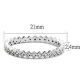 3W1238 - Rhodium Brass Ring with AAA Grade CZ  in Clear - Alamode