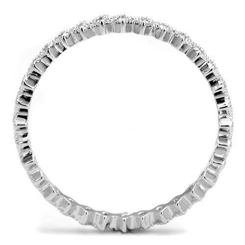3W1238 - Rhodium Brass Ring with AAA Grade CZ in Clear - Alamode - Flyclothing LLC