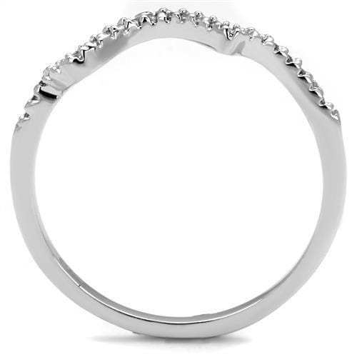 3W1239 - Rhodium Brass Ring with AAA Grade CZ in Clear - Alamode - Flyclothing LLC