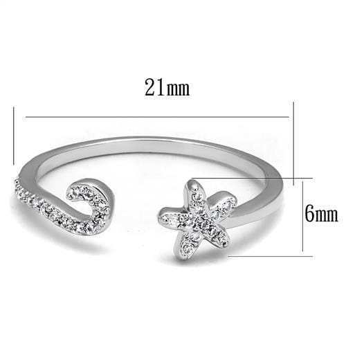 3W1240 - Rhodium Brass Ring with AAA Grade CZ in Clear - Alamode - Flyclothing LLC