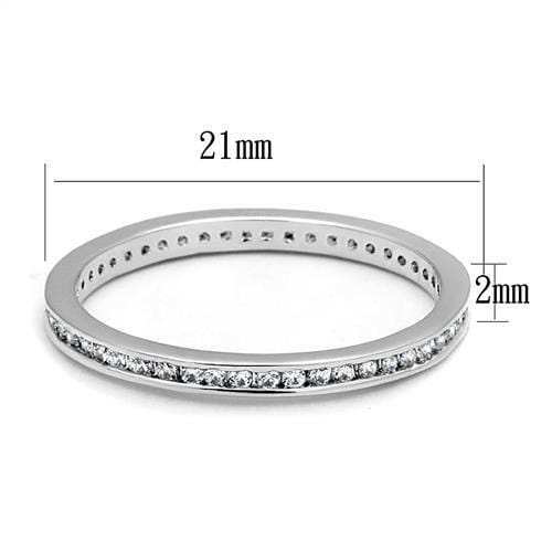 3W1241 - Rhodium Brass Ring with AAA Grade CZ in Clear - Alamode - Flyclothing LLC