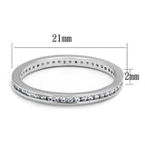 3W1241 - Rhodium Brass Ring with AAA Grade CZ  in Clear - Alamode