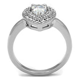 3W1242 - Rhodium Brass Ring with AAA Grade CZ in Clear - Alamode - Flyclothing LLC