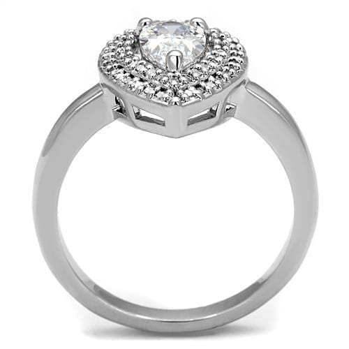 3W1242 - Rhodium Brass Ring with AAA Grade CZ in Clear - Alamode - Flyclothing LLC
