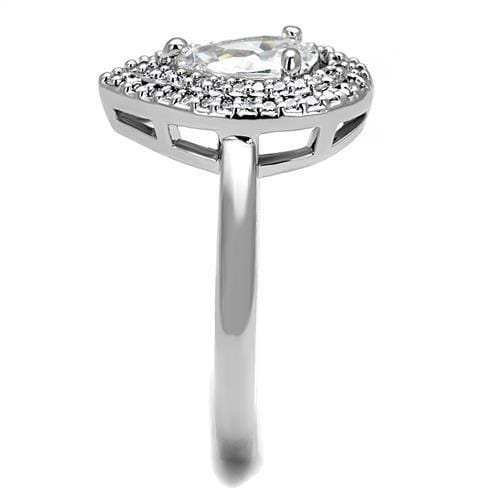 3W1242 - Rhodium Brass Ring with AAA Grade CZ in Clear - Alamode - Flyclothing LLC