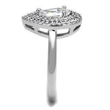 3W1242 - Rhodium Brass Ring with AAA Grade CZ  in Clear - Alamode