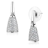 3W1245 - Rhodium Brass Jewelry Sets with AAA Grade CZ  in Clear - Alamode