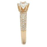 3W1254 - Rose Gold Brass Ring with AAA Grade CZ in Clear - Alamode - Flyclothing LLC