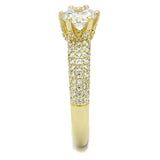 3W1255 - Gold Brass Ring with AAA Grade CZ in Clear - Alamode - Flyclothing LLC