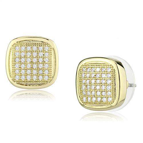 3W1269 - Gold Brass Jewelry Sets with AAA Grade CZ in Clear - Alamode - Flyclothing LLC