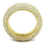 3W1272 - Gold Brass Ring with AAA Grade CZ  in Clear - Alamode