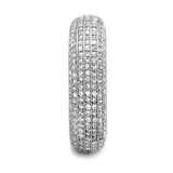 3W1273 - Rhodium Brass Ring with AAA Grade CZ in Clear - Alamode - Flyclothing LLC