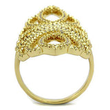 3W1274 - Gold Brass Ring with AAA Grade CZ in Clear - Alamode - Flyclothing LLC
