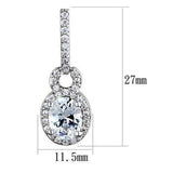 3W1276 - Rhodium Brass Earrings with AAA Grade CZ in Clear - Alamode - Flyclothing LLC