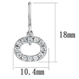 3W1278 - Rhodium Brass Earrings with AAA Grade CZ in Clear - Alamode - Flyclothing LLC